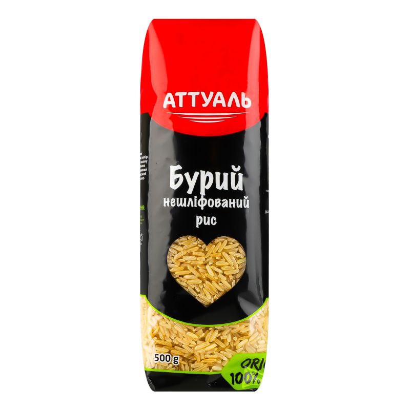 Рис нешліфований бурий АТТУАЛЬ 0,5 кг